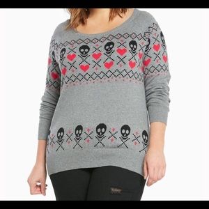 Torrid Skull Fairisle Sweater EUC